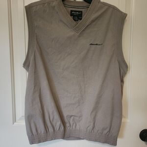 Eddie Bauer Men's Gray Sleeveless Vest Small